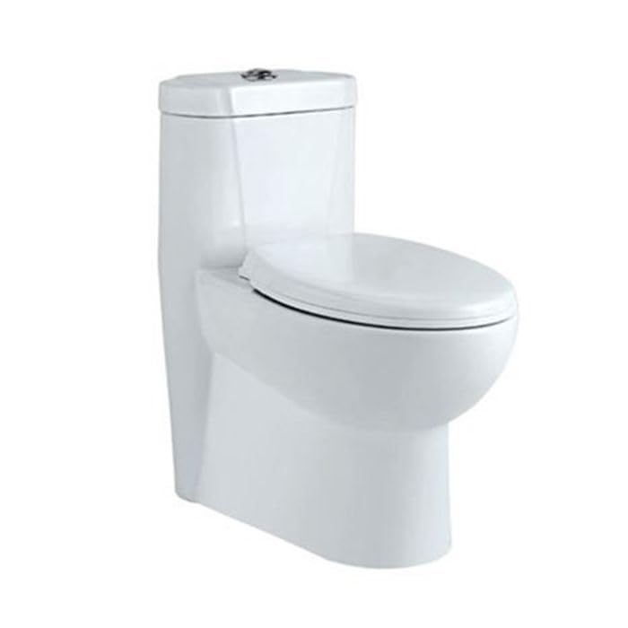 Image of JAQUAR Solo Range One Piece Rim Single Piece Western Commode (White) | 360x640x685mm, Soft Close,Exposed Flush Tank, Western Toilet /Water Closet for Bathroom | SLS-WHT-6851S110PP