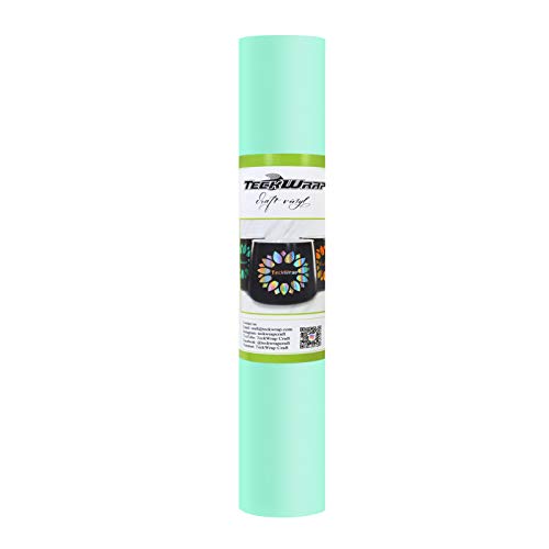 TECKWRAP Glow in Dark Matte Adhesive Craft Vinyl for Craft Cutter,Sign Plotter 1ft x 5ft, Mint