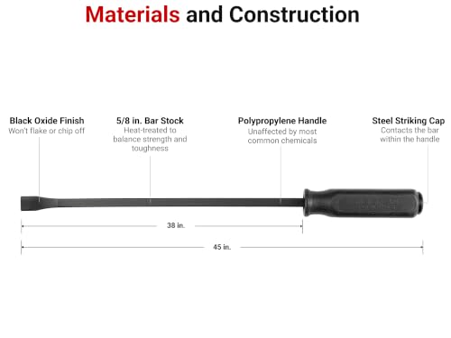 Image of TEKTON 45 Inch Angled End Handled Pry Bar | LSQ42045 | Made in USA