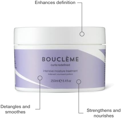 Bouclème - Intensive Moisture Treatment - Protects and Strengthens Hair - Use as Leave-In or as Deep Coniditioning Mask - 97% Plant Powered & Vegan - 250 ml