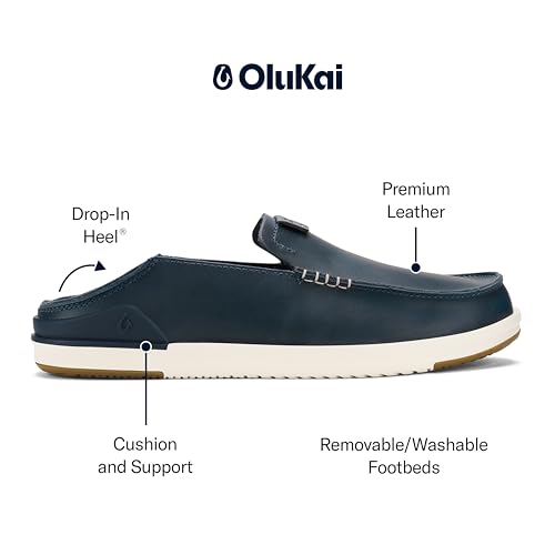 Image of OluKai Kakaha Men's Leather Slip-On Shoes, Premium Leather, Formal & Casual Versatility, Everyday Comfort & Fit