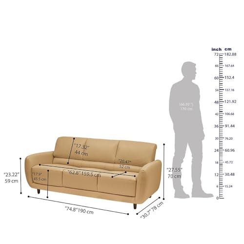Image of Wakefit Sofa Set | 5 Year Warranty | Sofa 6 Seater, 6 Seater Sofa for Living Room, Wooden Sofa Set, Sofa Set 3+2+1 Seater - Solomon(Robin : Ivory)