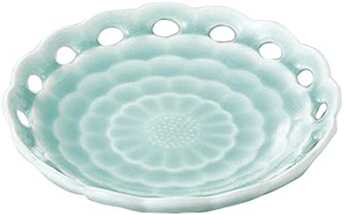 Set of 10, Japanese Dish, Deep Sea Celadon Fruit Plate, 6.1 x 1.3 inches (15.5 x 3.2 cm), Strengthened, Restaurants, Inn, Japanese Tableware, Restaurant, Commercial Use, Tableware, Tableware