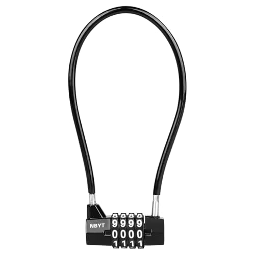 Image of Cable Locks with Combination,Steel Cable Rope Wire 4-Digit Combination Lock with Resettable Code for Bikes, Lockers, File Cabinets, Wardrobes, Small Fences,gate Lock, Pool Padlock.
