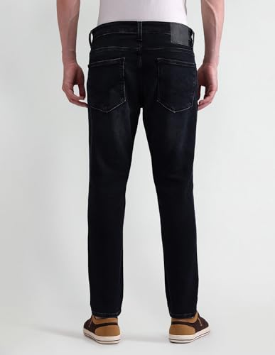 Image of US Polo Association Men's Blue Solid Mid Rise Light Button Slim Jeans (UDJEN1367 Blue 30)