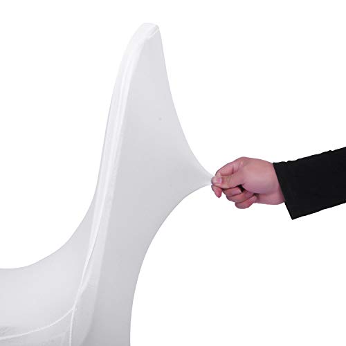 Peomeise 12pcs Stretch Spandex Chair Cover for Wedding Party Dining Banquet Event (White, 12)