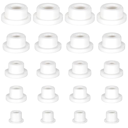 20PCS Bathtub Jet Covers for Jetted Tub, 5 Sizes Silicone Plugs Jet Tub Cover Caps Waterproof Tube and Hole Plug Flexible Jets Covers for Bathtub(White)