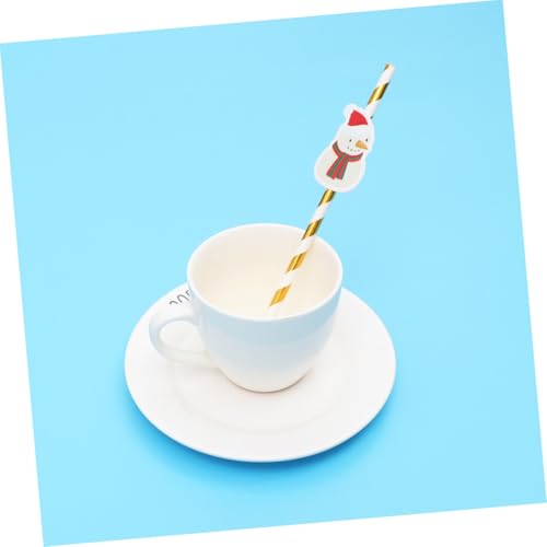 30 pitillos navideños de papel VILLCASE miniatura 4