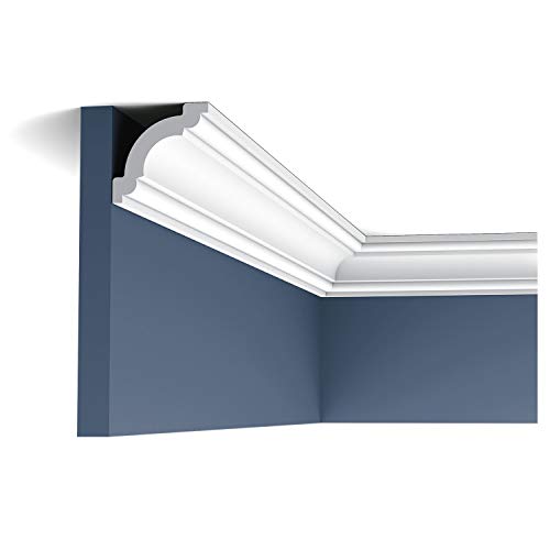 Orac Decor CX124 Cornice Coving. 2" x 2" Concave Design, Easy Install, Lightweight, Primed, White, Classic Style