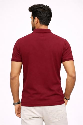 Image of Premium Pique Cotton Pocket Polo T-Shirt for Men | 210-220 GSM | Regular Fit | 2-Button Placket | Soft Breathable Fabric | XS-3XL