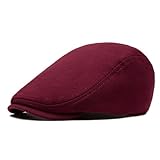 UTTPLL Men-Cotton-Gatsby-Newsboy-Driving Caps Soft Classic Ivy Irish Hats Golf Beret Flat Hat Cabbie Hunting Cap Halloween Christms Burgundy