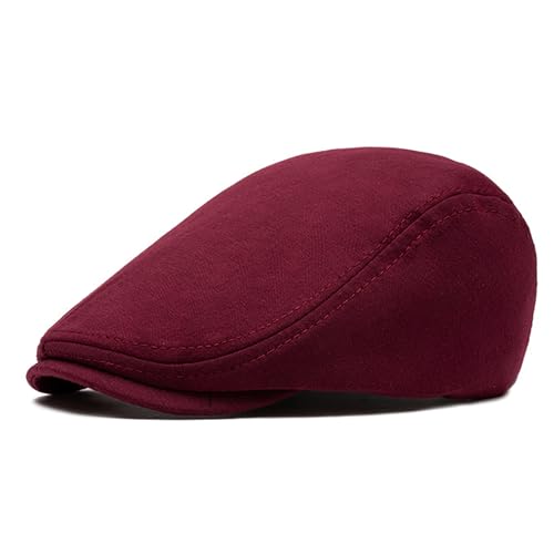 UTTPLL Men Cotton Gatsby Newsboy Cap Burgundy