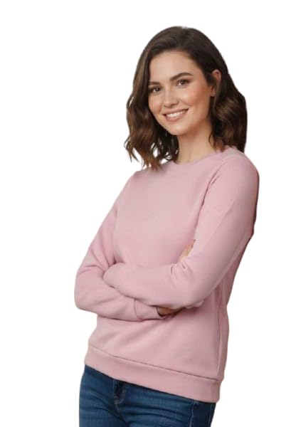 falcon’s hunt Women?s Premium Cotton Fleece Sweatshirt | Soft Warm for Light Winter Wear | Casual Regular Fit Pullover Girl's Top for Daily Use-picture-15