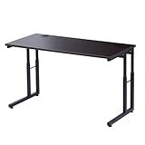 サンワダイレクト ローデスク ゲーミングデスク 幅95×奥行き45cm 高さ調整 6段階 高さ40~55cm モニターアーム対応 ケーブル通し タップトレー付き ブラウン 100-DESKL020M