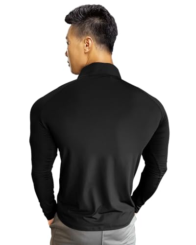 Image of EYEBOGLER Men High Neck ColourBlocked Full Sleeve Regular Fit T-Shirt