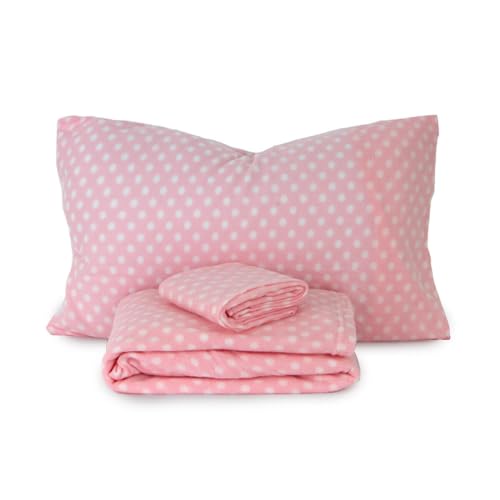 Morbidissimi Completo lenzuola Pois in Pile dimensioni varie J927 Matrimoniale ROSA