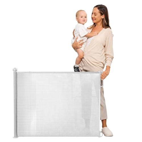 Avilia Cancelletto di Sicurezza Estensibile per Bambini 130x8x88cm Bianco - Protezione Affidabile e Regolabile per Casa