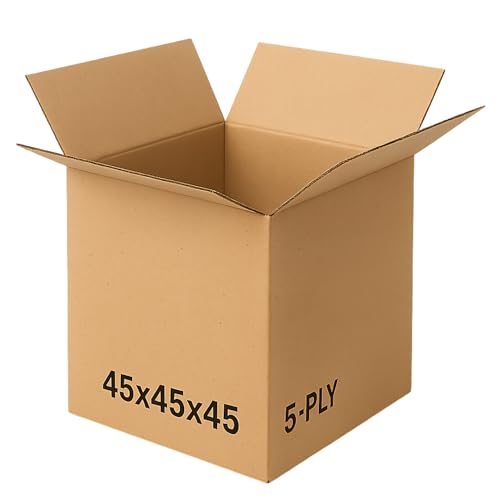 Shipping Carton Box 45x45x45 cm 5 Ply Heavy Duty Strong Packaging Boxes for Moving Storage Shipping Cardboard Pack of 1 Box