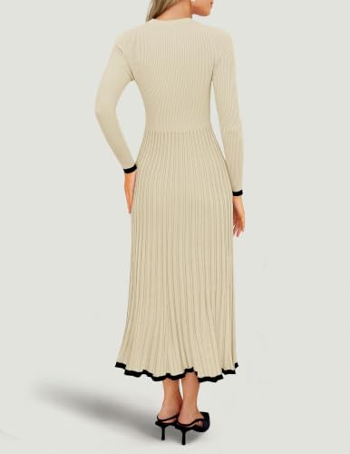 ZESICA Womens Fall Long Sleeve Crewneck Midi Sweater Dress - Image 5