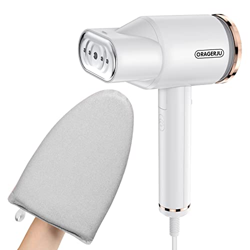 [Bundle] Portable Steamer For Clothes, Oragerju 2 In 1 Handheld Steamer And Iron With Protective Garment Steaming Mitt (Grey) #TOP8