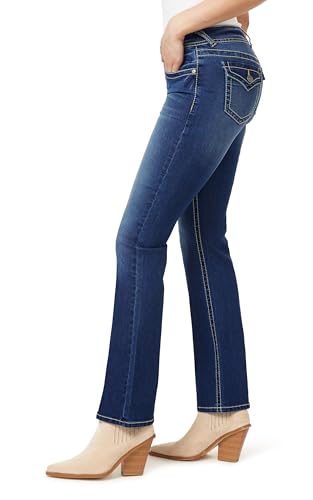WallFlower Women's Feisty Curvy Low Rise Slim Flare Insta Stretch Juniors Jeans3