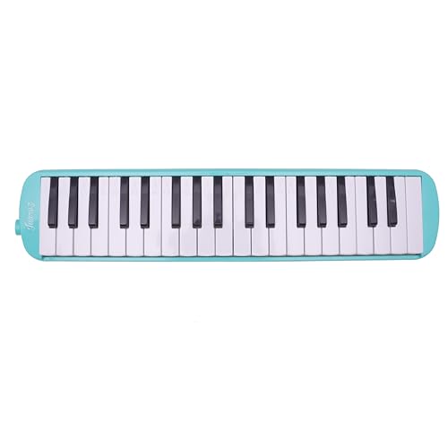 Image of Juarez 37 Key Melodica JMLD37GR Musical Instrument Soprano Air Piano Keyboard Pianica with Carrying Bag, 1 Soft Long Tube, 1 Mouthpiece, Wipe Cloth, Green