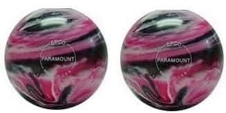 Bowlerstore Products EPCO Duckpin Bowling Balls- Marbleized - Magenta, Black & White 4 7/8 inch- 3lbs. 12 oz. 2 Balls