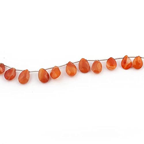 Carnelian faceted briolettes en forme de poire pour création de bijoux SB3732