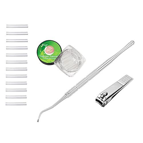 Layfuz Ingrown Toenail Tools Kit Toenail Treatment Tool for Ingrown Toenail Removal Rection Toe Nail Rector Strips Toenail Lifter Nail Clipper Foot Care