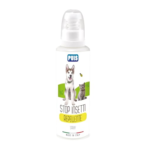 Puis Spray Stop Insetti, Pulci, Zecche e Zanzare per Animali Domestici 120ml