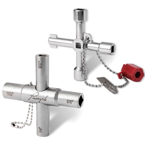 Paoeyrb 2 Pcs Water Key, Premium Silcock Key 4 Way,