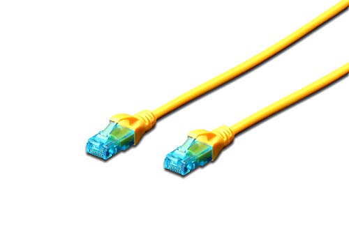 Digitus Confezione Da 3 Cavi Patch Rj45 Premium Awg 26/7 Cat 5E U/Utp Non Schermato 3 M Giallo, 3 m - 1 Pezzi, Cavo patch - U-UTP - LSZH