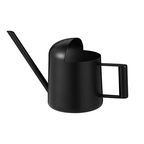 Miuse Bonsai-Gießkanne, 300 ml, Edelstahl, Pflanzenblume, langer Ausguss, Mini-Gießtopf für den Heimgebrauch, Bonsai-Innenbereich (schwarz) Cover