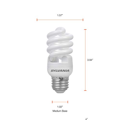 Sylvania Cfl T2 Twist Light Bulb, 60W Equivalent, Efficient 13W, 800 Lumens, Medium Base, 6500K, Daylight - 18 Pack (22651) #TOP4