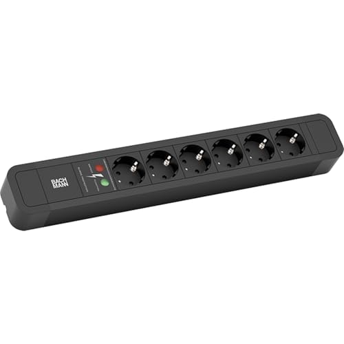 BACHMANN Primo 2 multiprise noire 2m idéale pour le bureau de télétravail