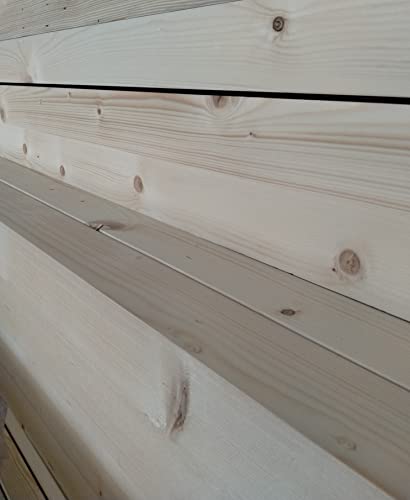 Nuovafer Trave Abete Piallato 10x10 cm, Listello Morale 2 m (4 Pezzi), Naturale, Country, Gazebo