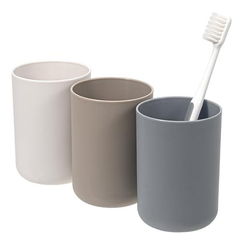 Set portaspazzolino da 3 pezzi, bicchiere per collutorio in plastica, porta spazzolini bagno,materiale per alimenti, grande capacità da 300 ml, porta dentifricio, bicchiere per spazzolino da denti
