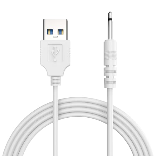Image of Sounce 2.5mm Jack USB to DC Charging Cable For Headphone | 2.5mm to USB Power Cord for Toys, Beauty Devices, Massagers & More | 80cm Durable Charging Cable (White)