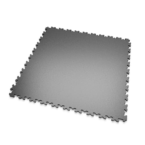MOSAIK FLOOR - Lot de 12 m² - Dalles PVC Clipsables Gris-Foncé I Épaisseur 5mm I Pose Simple et Rapide - Garage, Atelier, Entrepôt, Fitness, Bureau