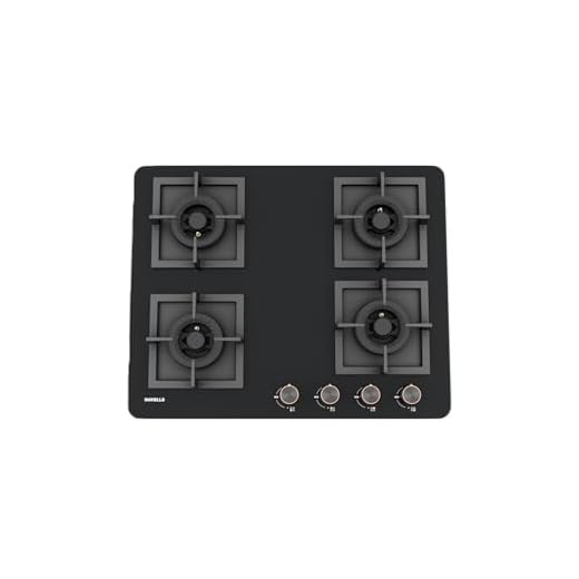 Havells Regio Built-in-HOB 4 Brass Burner LPG Gas Stove | Removable Drip Tray | Soft Touch, Ergonomically Designed Knobs | 2 Years Comprehensive Warranty (Black)