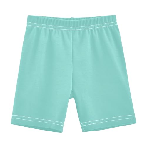 CHIFIGNO Green Blue Girls' Bike Shorts Under Dress Cartwheel Shorts Cotton Dance Short Clothes for Kids 5T