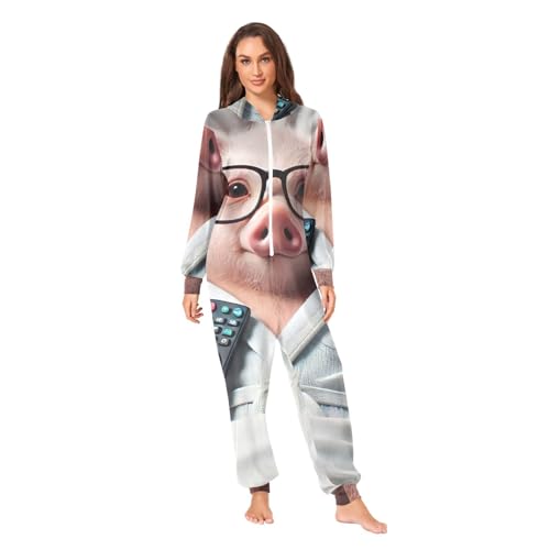 Pyjama cochon amusant pour homme et femme combinaison de nuit Cochon Rose Cosplay