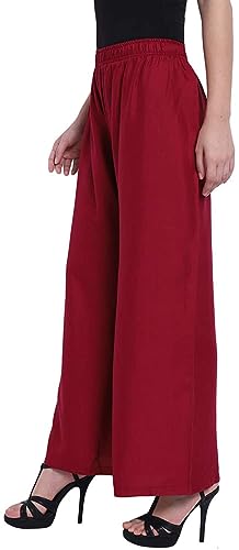Image of Fancy Star Women Super-Combed Cotton and Rayon Solid Full Length Regular Palazzo