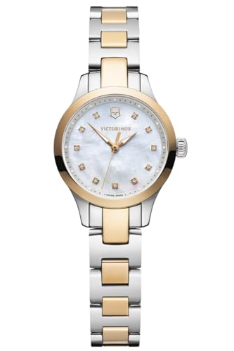 Victorinox Alliance XS Ø 28 mm Reloj de Pulsera de Mujer, Swiss Made, Cuarzo analógico, Sumergible hasta 100 m, Cristal de Zafiro, Pulsera de Acero Inoxidable, Blanco/Plateado/Dorado Rosa Victorinox Alliance XS Ø 28 mm Reloj de Pulsera de Mujer, Swiss Made, Cuarzo analógico, Sumergible hasta 100 m, Cristal de Zafiro, Pulsera de Acero Inoxidable, Blanco/Plateado/Dorado Rosa