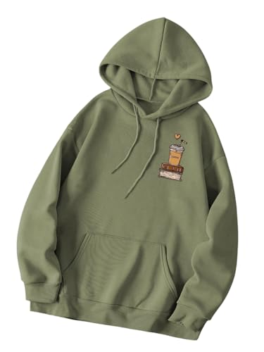 Image of inchGLASGO Trendy Girl's & Women's Printed Hoodie - Aesthetic Winter wear for Women |Oversized Casual Streetwear | Coffee Lovers Sweatshirt inch