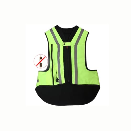 Motorrad Airbag Weste Fahrrad-Schutzjacke Mit Reflektorstreifen for Erwachsene Geeignet/einstellbar(Green,X-Large)