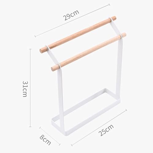 Image of ARHAT ORGANIZERS Foldable Hand Towel Stand | Towel Holder for Washbasin & Kitchen | Hand Towel Holder for Bathroom, Countertop & Vanity | 3 Towel Drying Stand, Napkin Stand (White, 2-Tier)