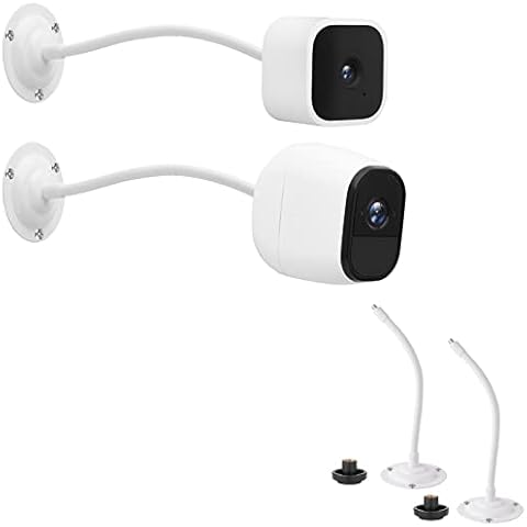 Mippko 2 Pack Camera Flexible Wall Mount Holder Compatible with Arlo/Blink/Reolink/Nest/Wyze/SimpliSafe Camera,Adjustment 8 inch Long Gooseneck Arm with Metal Base,1/4"-20 Threaded Screw,White Cover