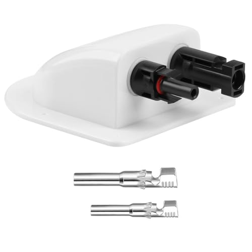 FUANA Scatola di giunzione per cavi solari in ABS per camper, camper, barche e giardino, resistente alle intemperie, con 2 ingressi per cavi fotovoltaici da 2-6 mm2, 12 x 9,5 x 4 cm, bianco, 1 pezzo