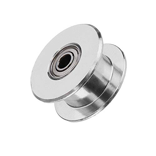 Saipor 5 Stück GT2 Zahnlose Riemenscheibe Glatte Art Riemenscheibe Rad Aluminium Zahnriemenscheibe GT2 idler pulley für 3D Drucker 6mm Breite Zahnriemen (16 Zähne 3mm Bohrung)